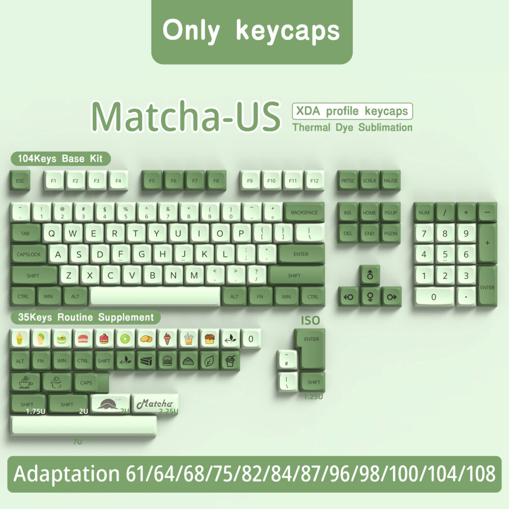 matcha keycap all keys