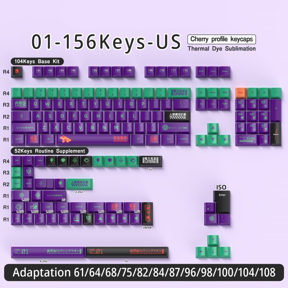 Powerful EVA-01 keycap Cherry156 keys - Image 2